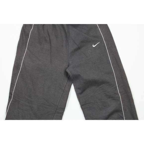 Vintage Nike Boys Medium Faded Travis Scott Mini Swoosh Wide Leg Sweatpants Gray - Picture 3 of 9